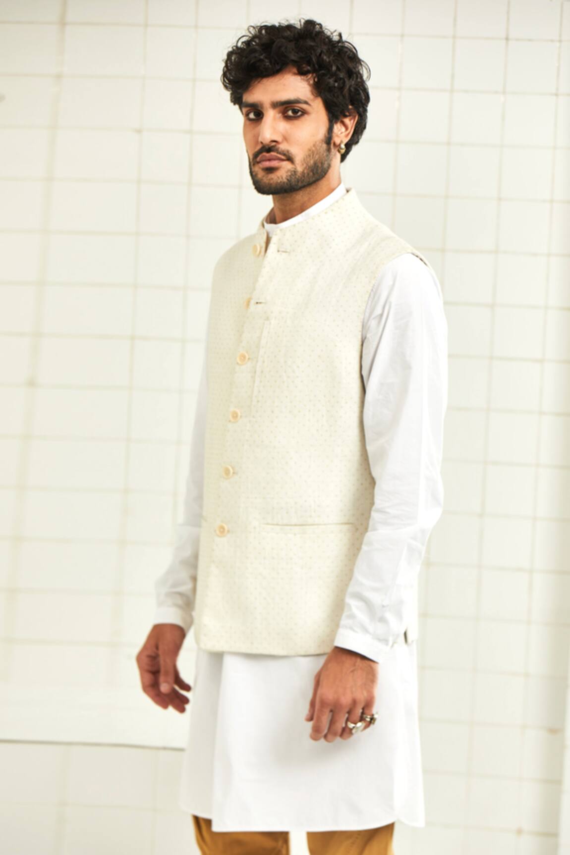 Rajesh Pratap Singh Handloom Linen Nehru Jacket 