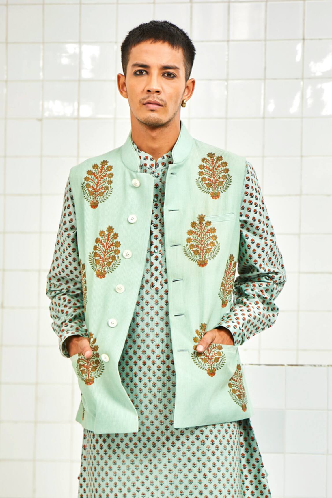 Rajesh Pratap Singh Textured Nehru Jacket  