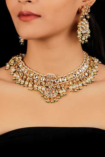 Namasya Micro Gold-Plated Kundan Choker Set 