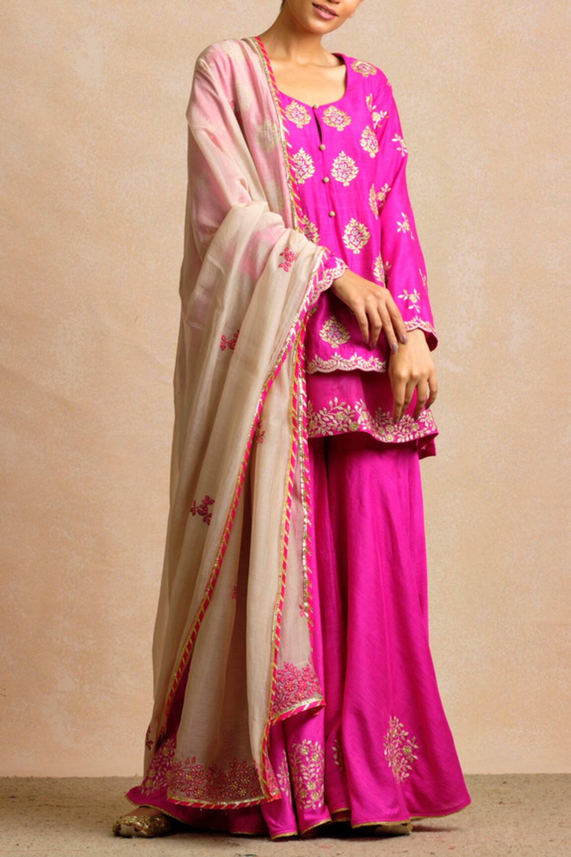 Sue Mue Handloom Cotton Kurta Sharara Set