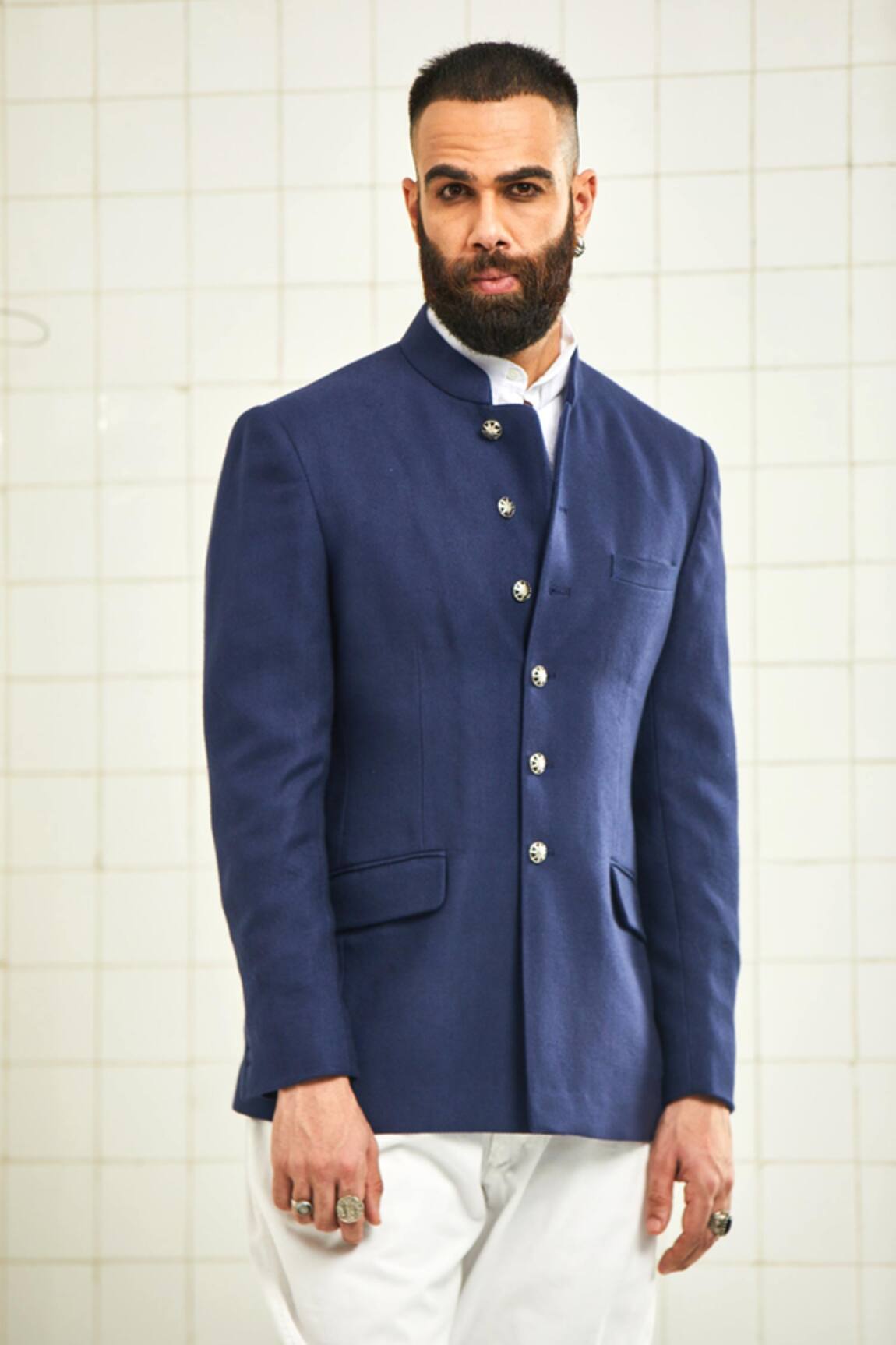 Rajesh Pratap Singh Handloom Wool Bandhgala 