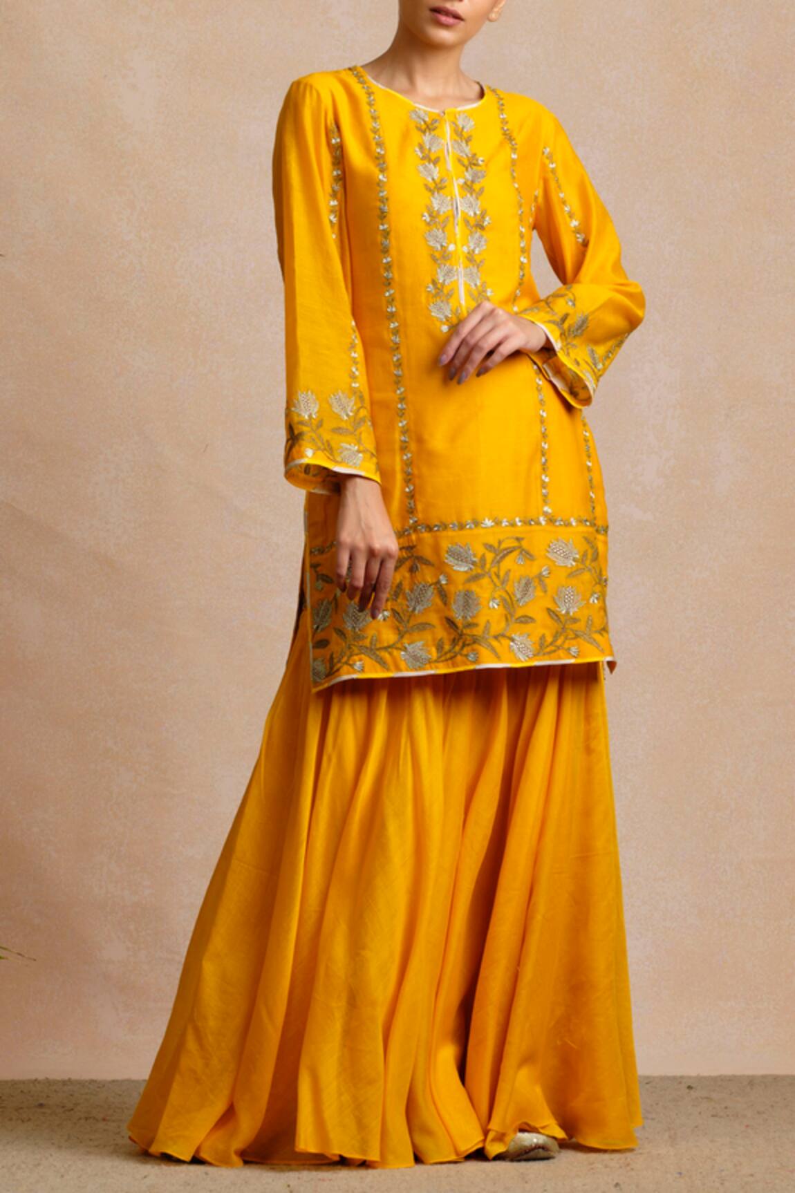 Sue Mue Embroidered Kurta Sharara Set