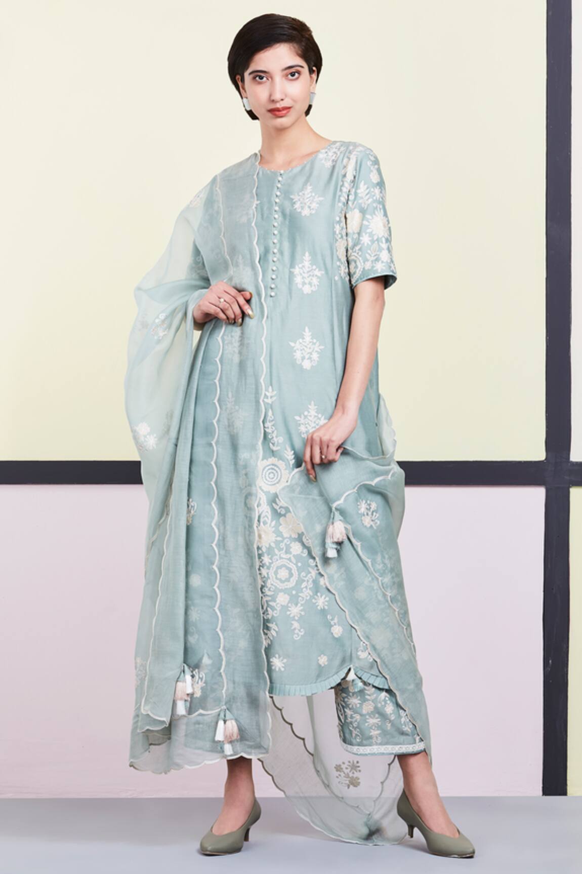 Sue Mue Chanderi Kurta Set
