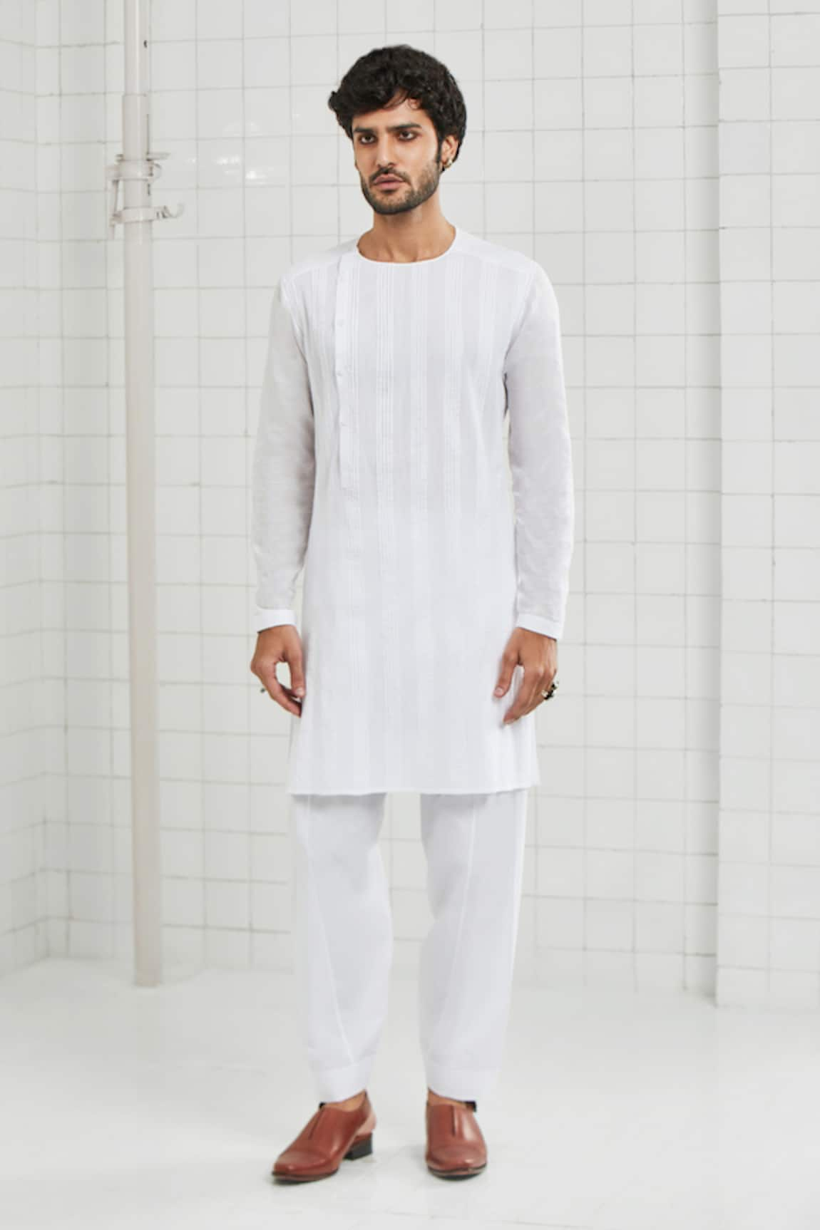 Rajesh Pratap Singh Umarkot Handwoven Pintuck Tunic