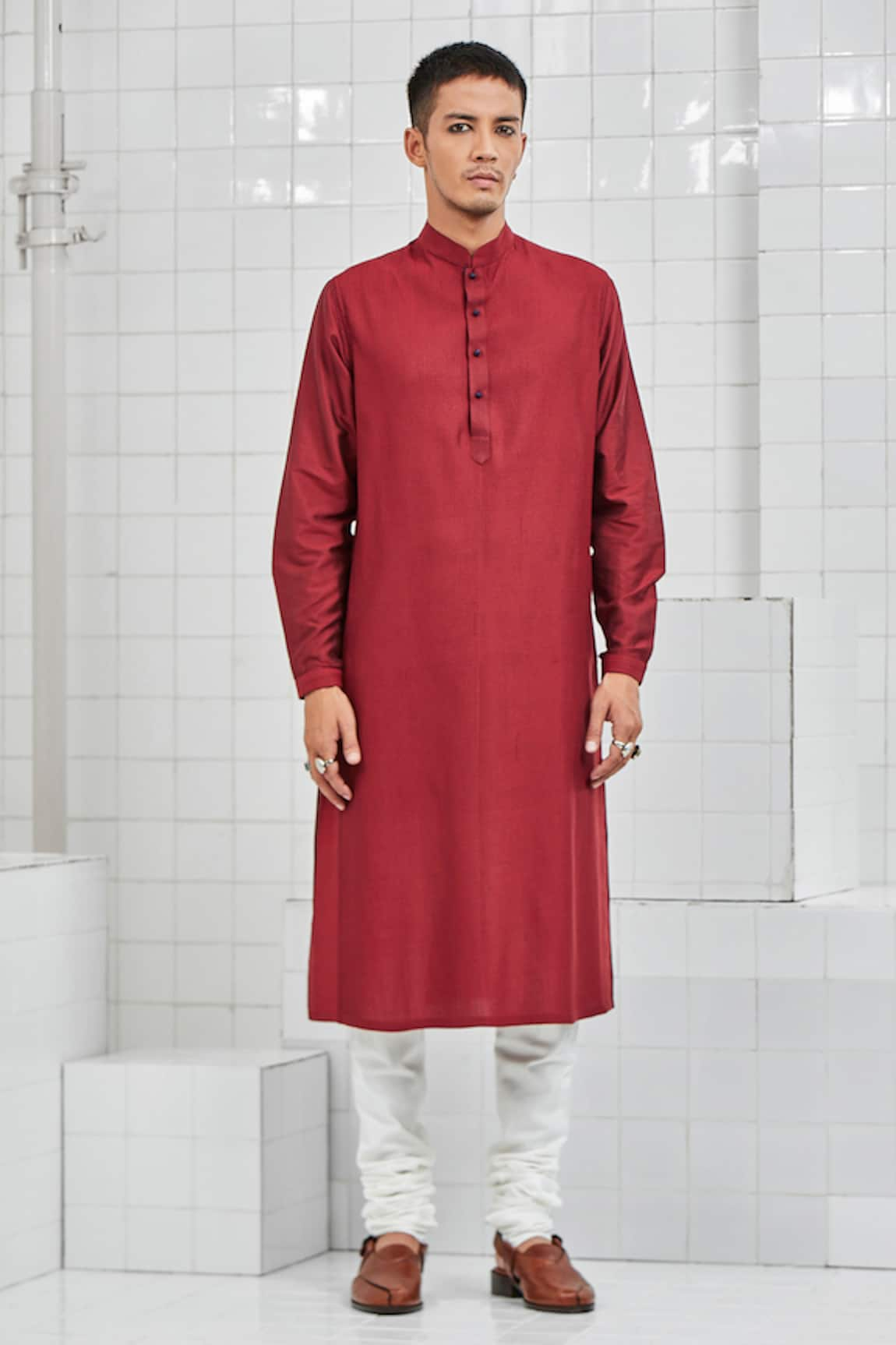 Rajesh Pratap Singh Khinsar Pintuck Kurta Set