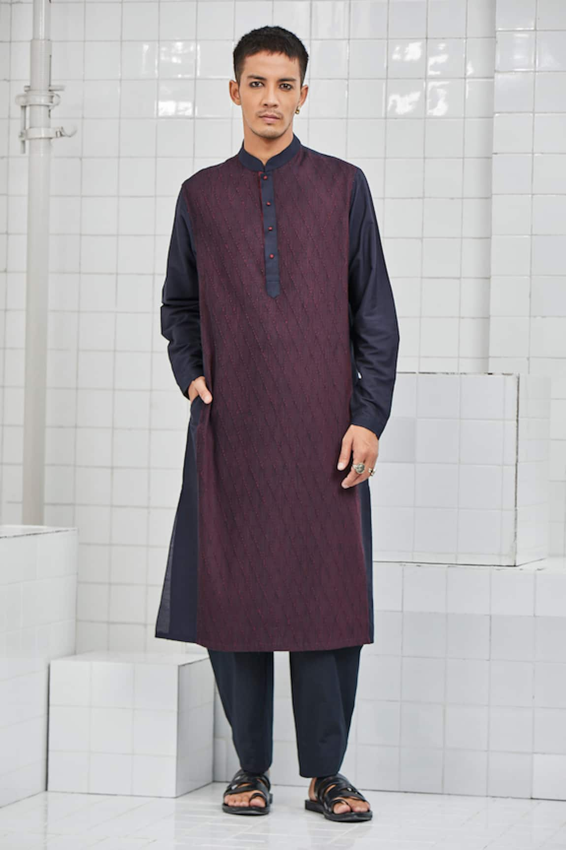 Rajesh Pratap Singh Kelawas Pintuck Kurta Set