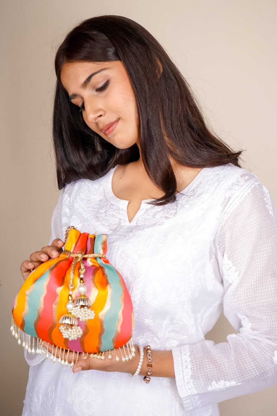 Sashe House Silk Potli With Sling