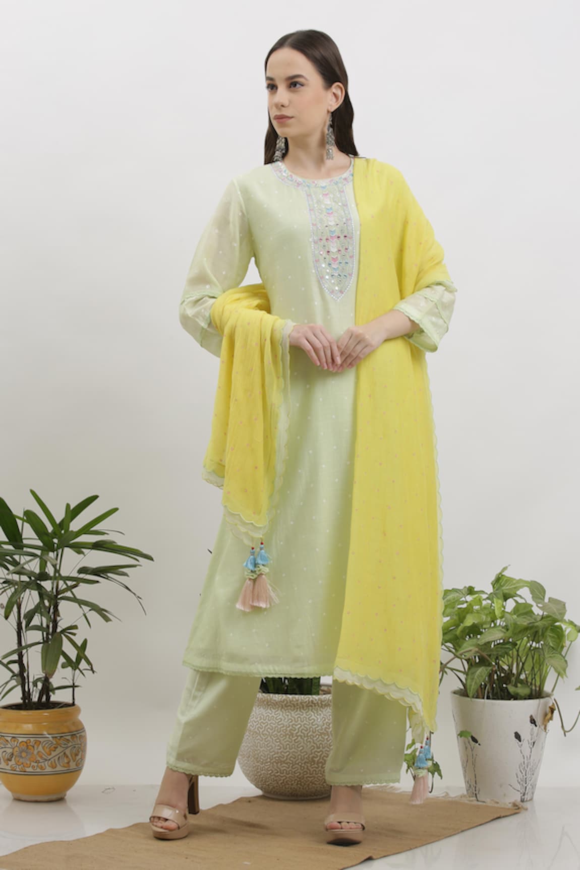 Vrinda by Pundrik Dubey Embroidered Straight Kurta Set