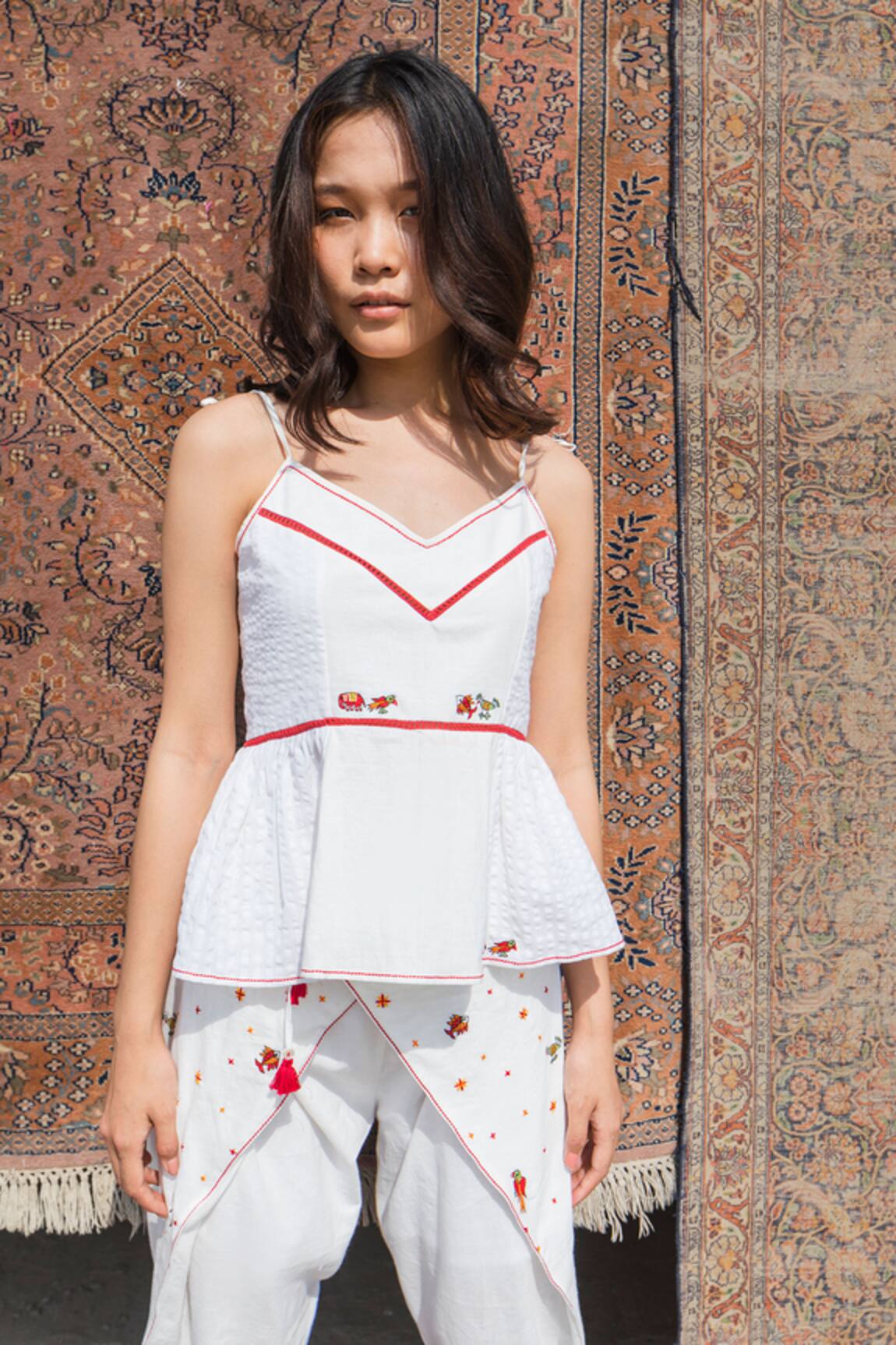 Nikasha Embroidered Cami Peplum Top