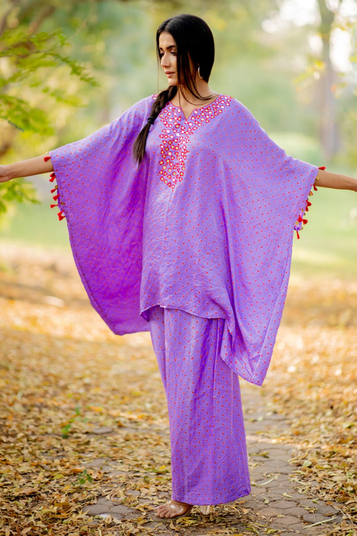 Dyelogue Gajji Silk Bandhani Kurta & Palazzo Set