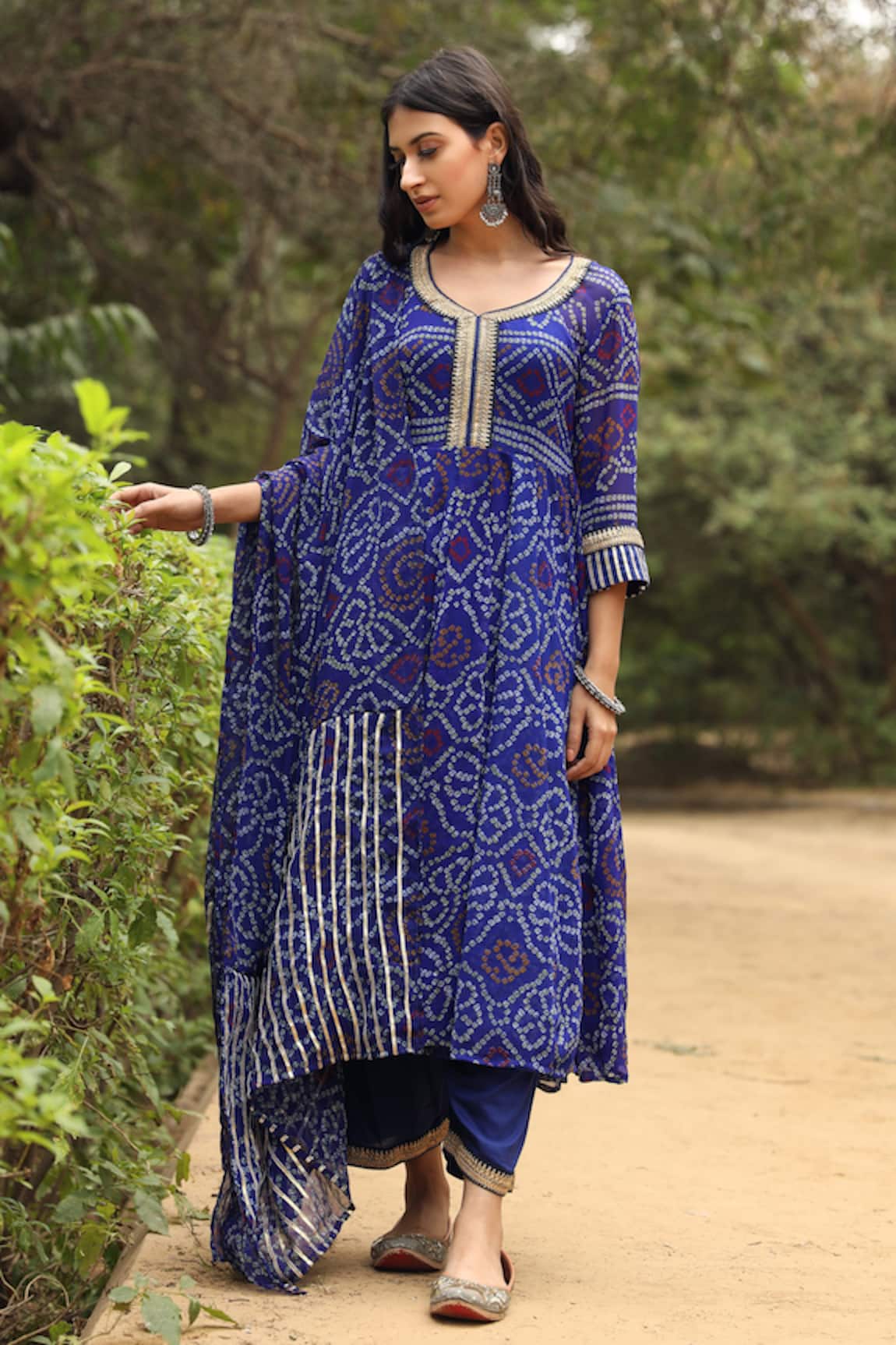 Gulabo Jaipur Bandhani Print Anarkali Set