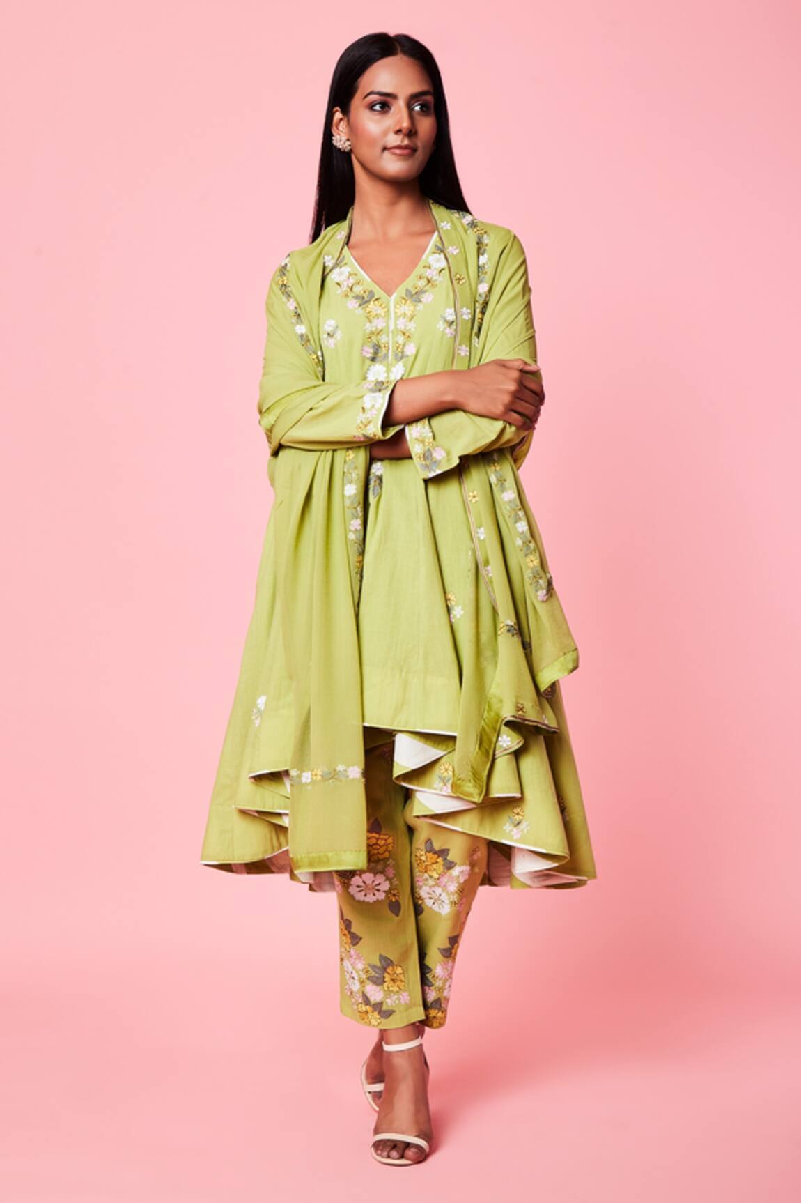 Sue Mue Aari Work Anarkali Set 