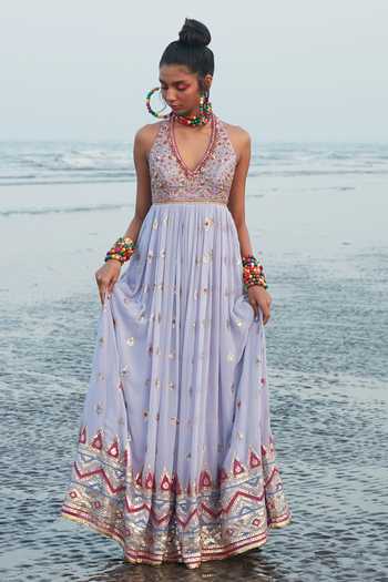 Gopi Vaid Amira Halter Gown 
