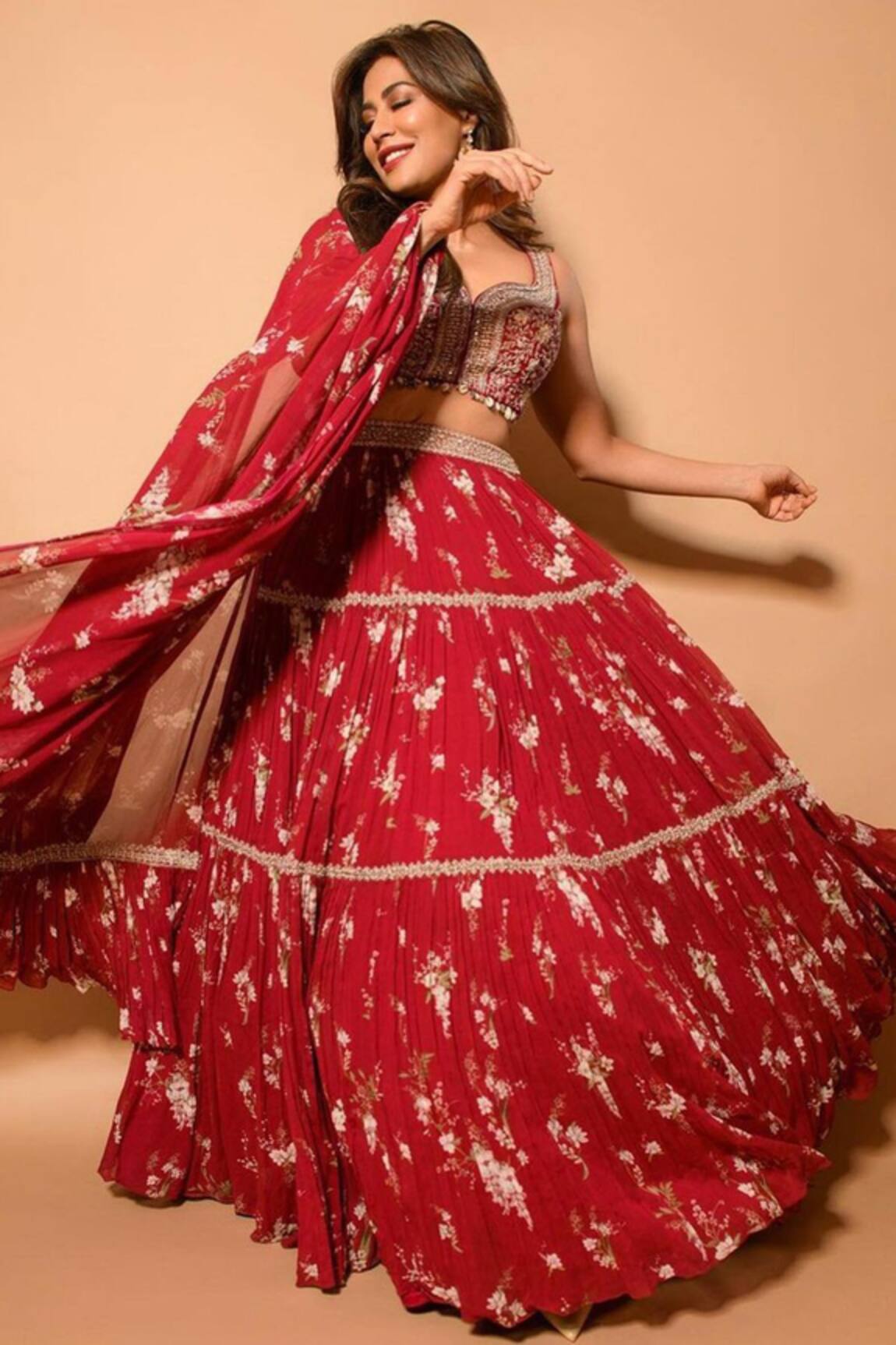 Sana Barreja Rifat Magnolia Print Lehenga Set