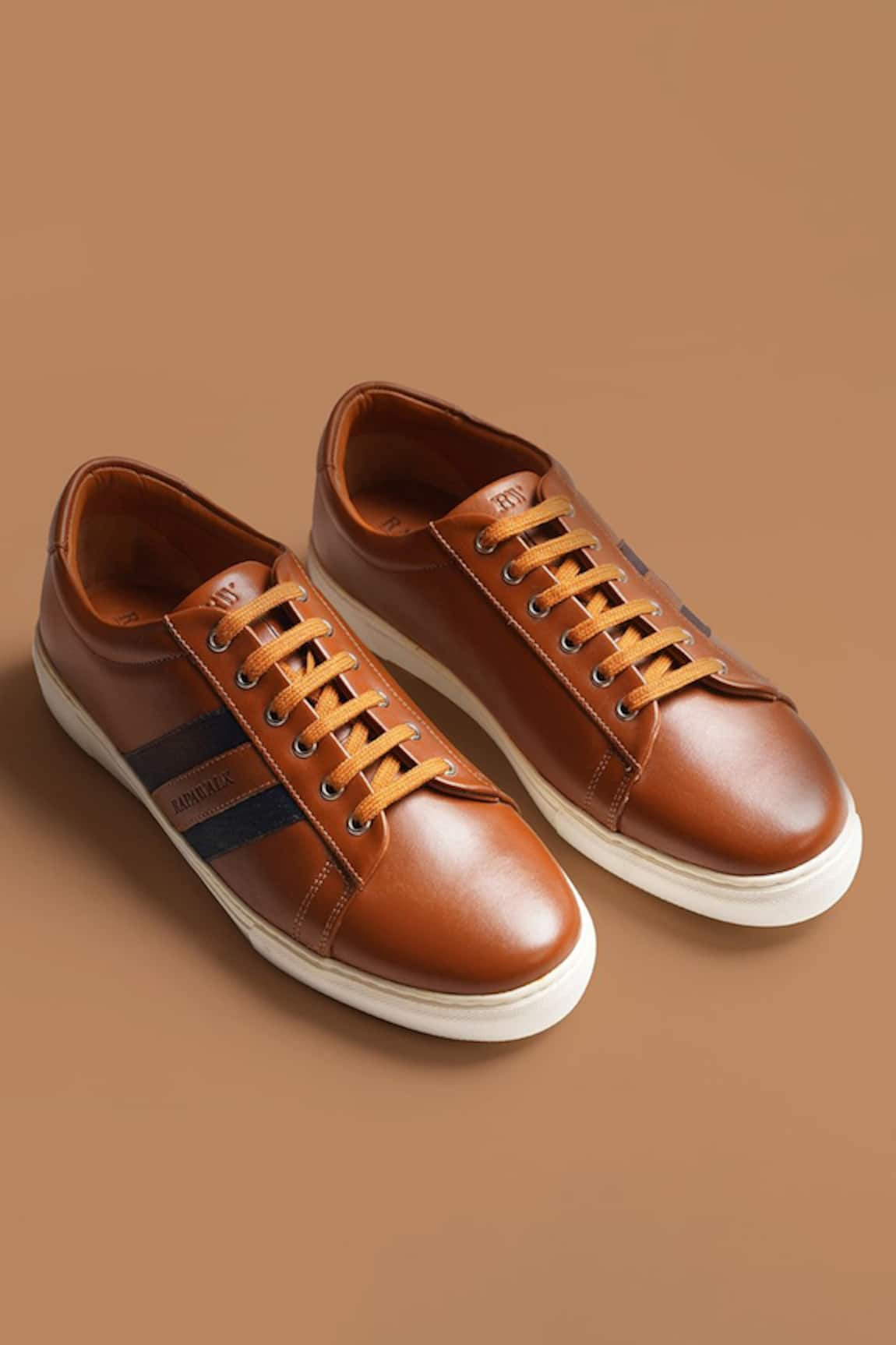 Rapawalk Striped Lace Up Leather Sneakers