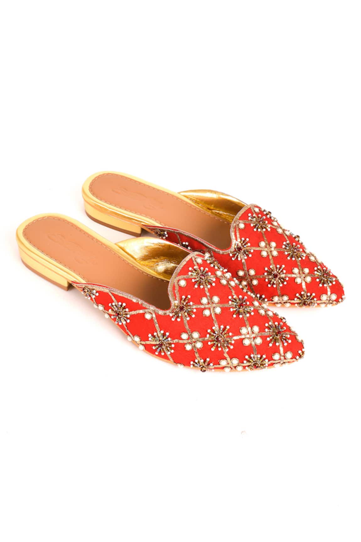 Sole House Pointed Toe Embellished Mules
