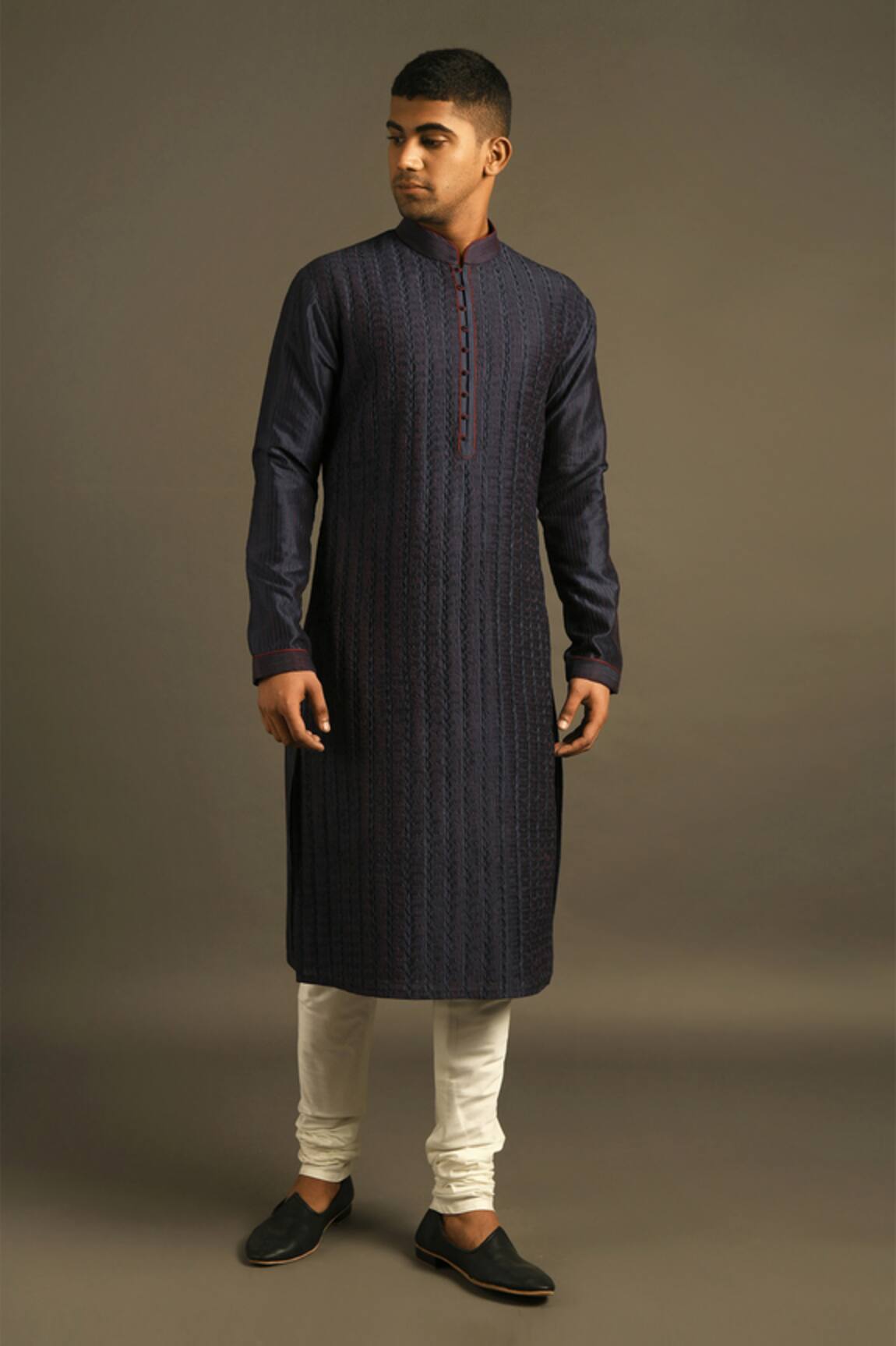 Dhruv Vaish Chanderi Kurta Set 