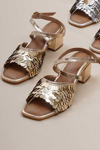 Sole House Sequin Embellished Block Heels