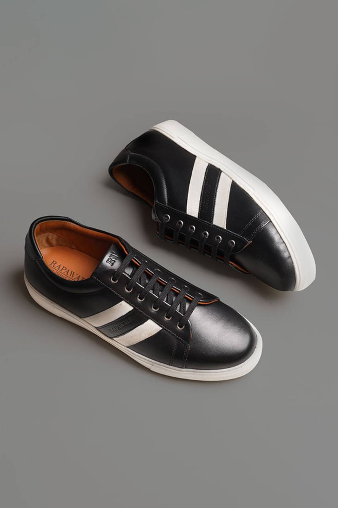 Rapawalk Striped Lace Up Leather Sneakers