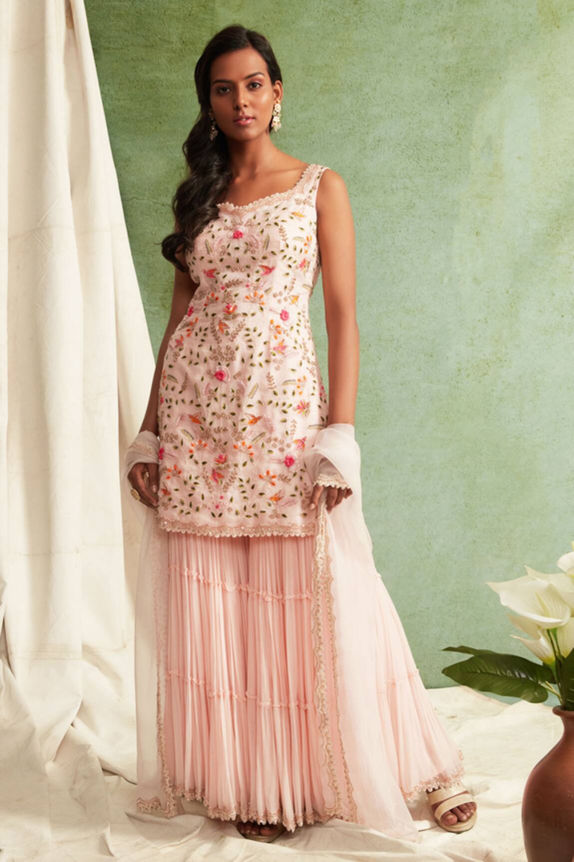 Priyanka Jain  Embroidered Kurta Sharara Set 