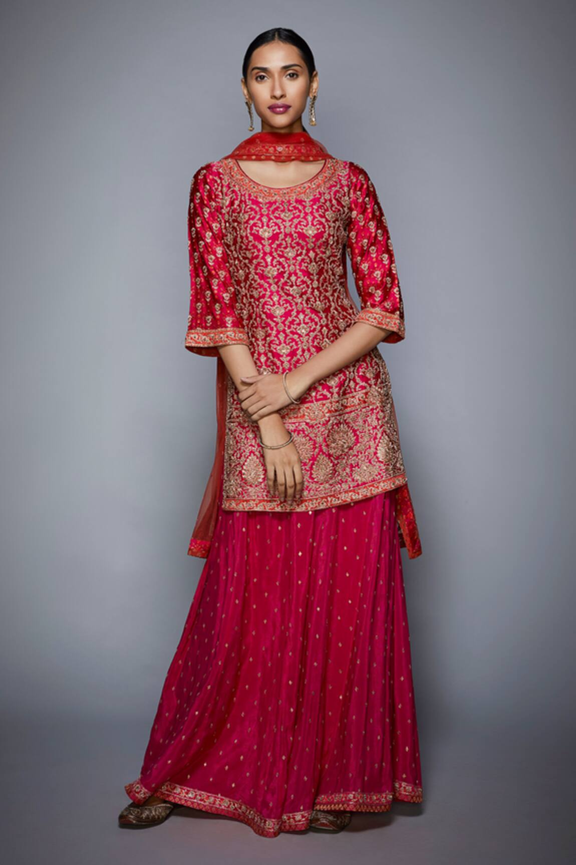 RI.Ritu Kumar Silk Embroidered Kurta Set