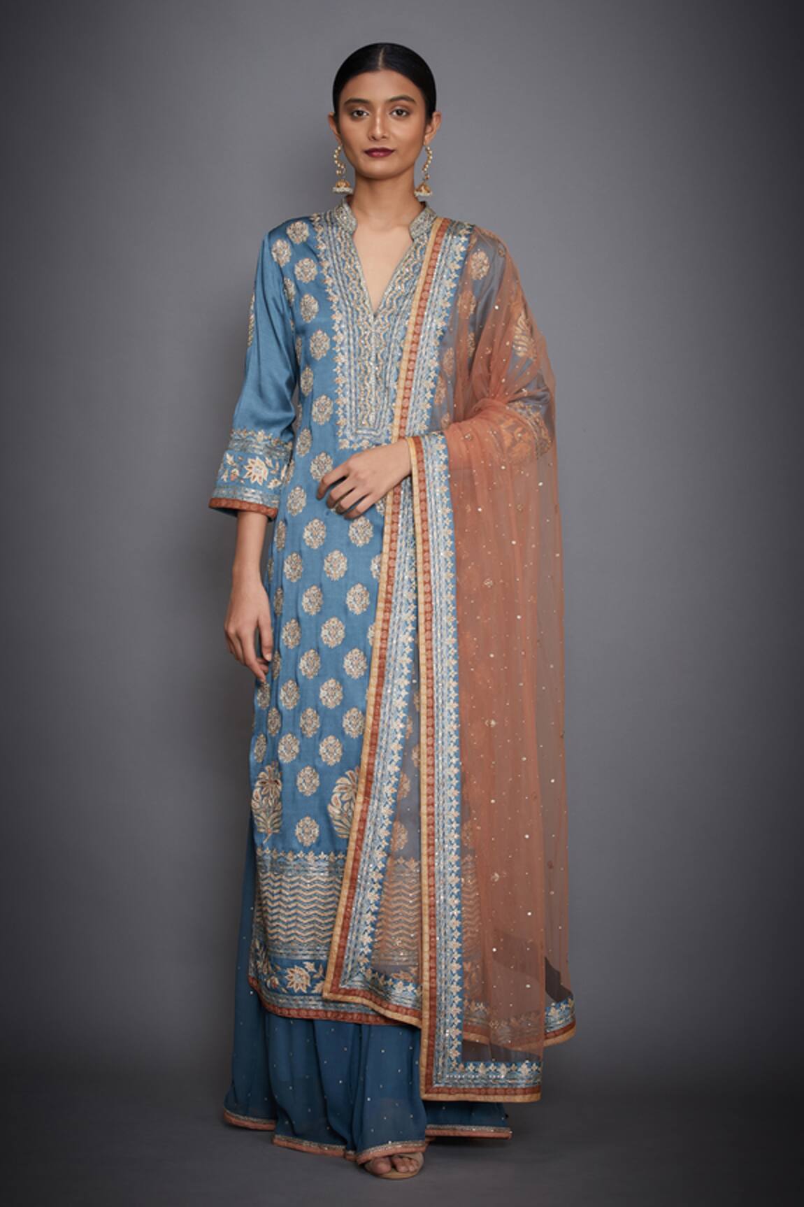 RI.Ritu Kumar Embroidered Kurta Palazzo Set