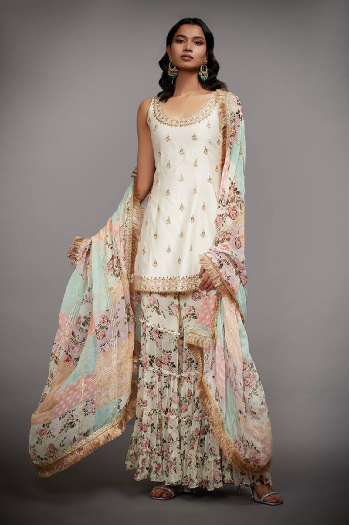 RI.Ritu Kumar  Silk Kurta Gharara Set 