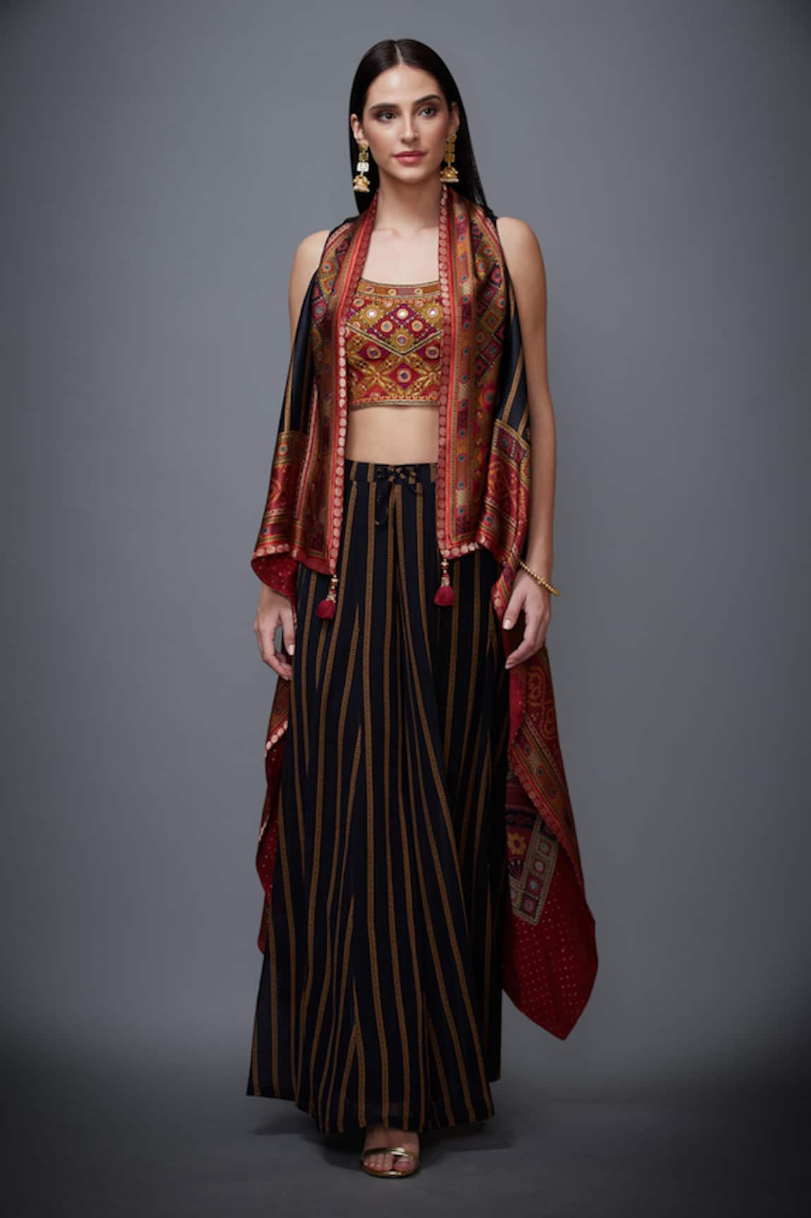 RI.Ritu Kumar Asymmetric Jacket & Palazzo Set