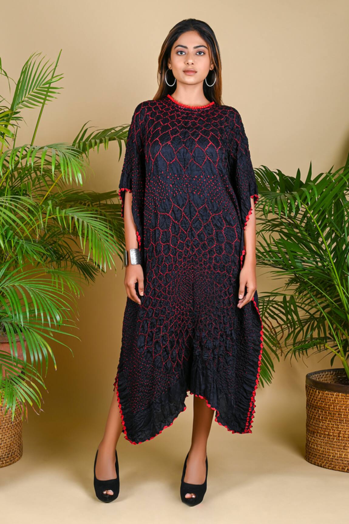 Dyelogue Gajji Silk Bandhani Dress 