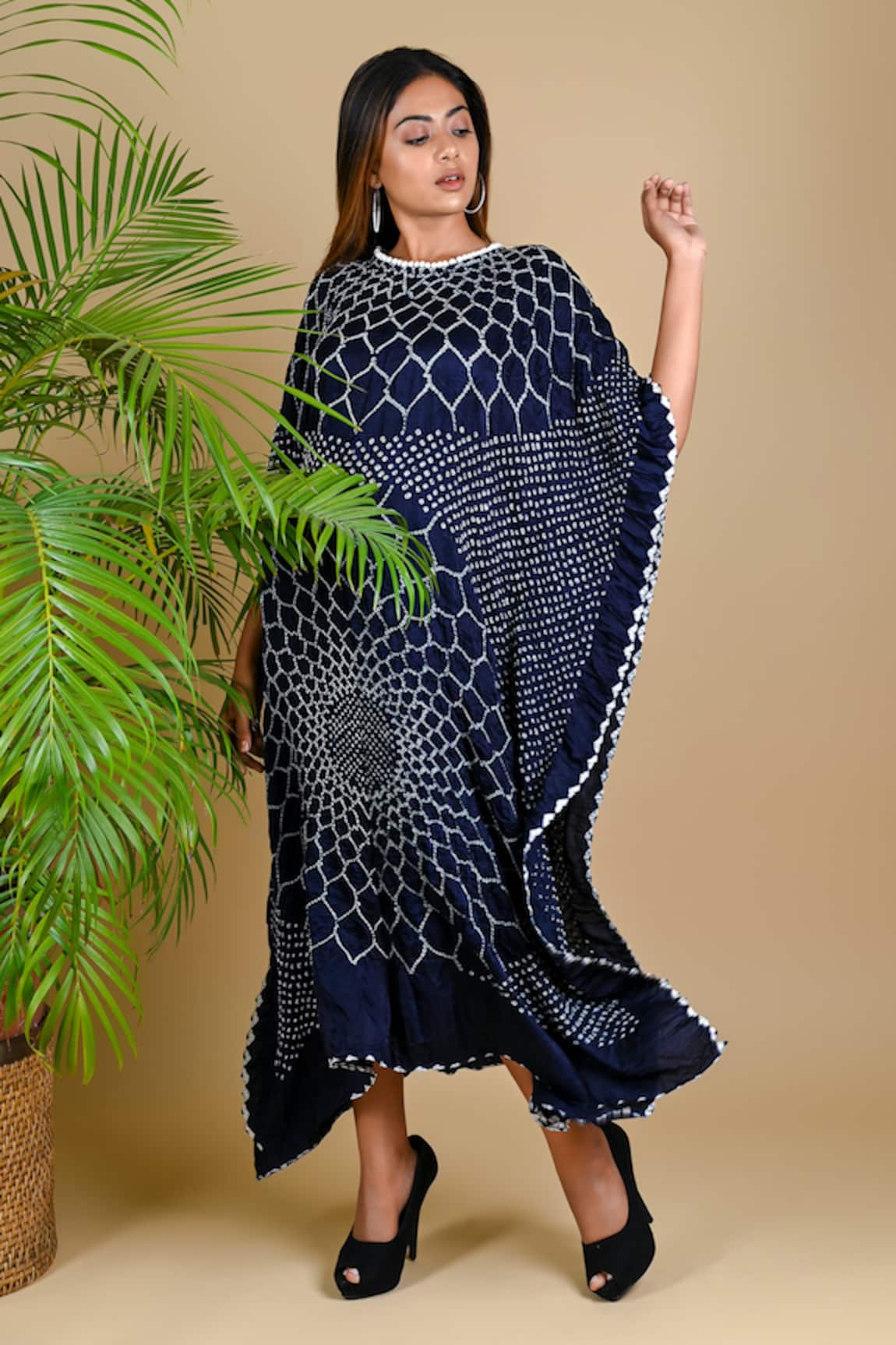 Dyelogue Gajji Silk Bandhani Dress 