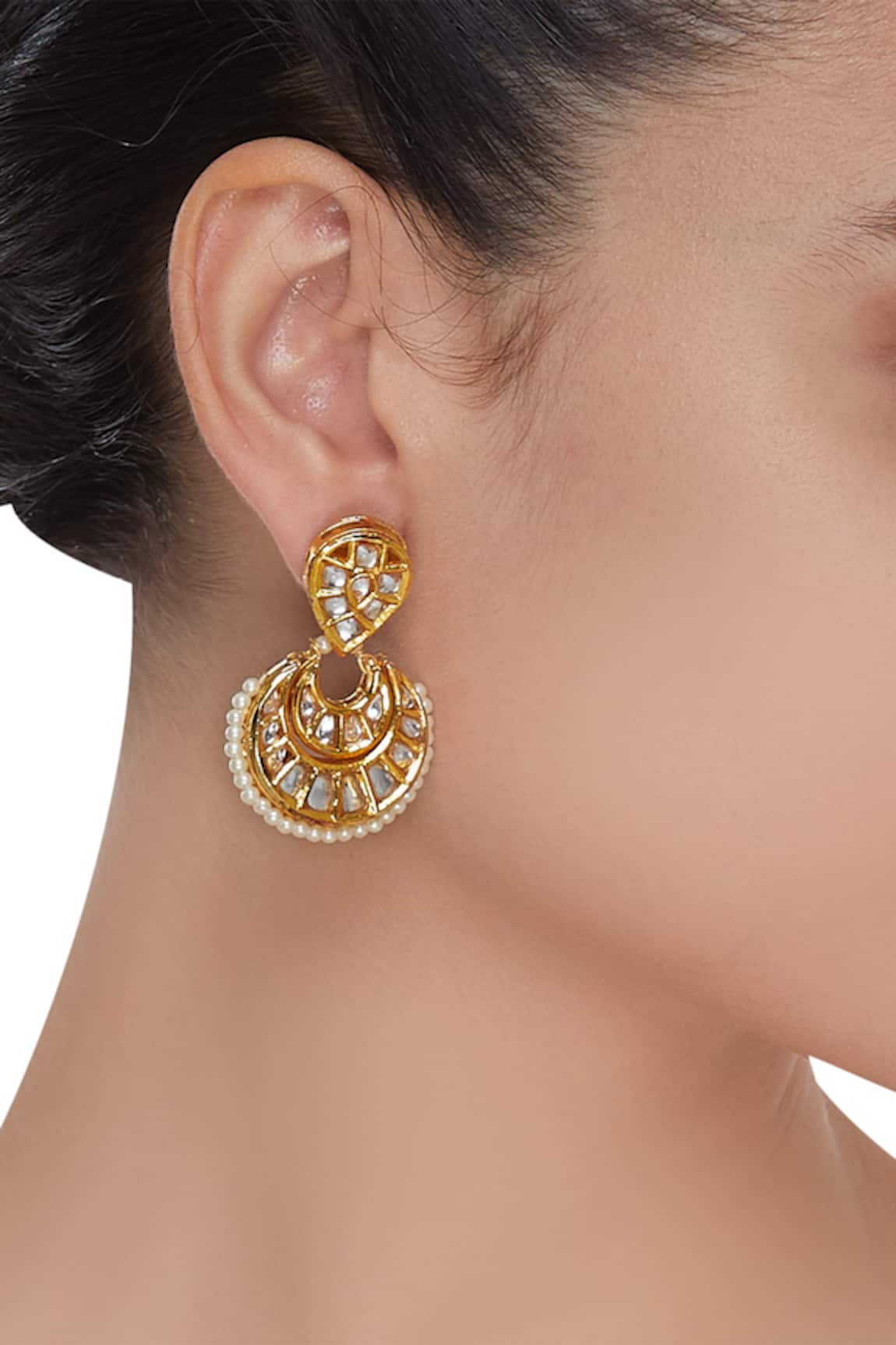 Just Shradhas Kundan chandbali earrings