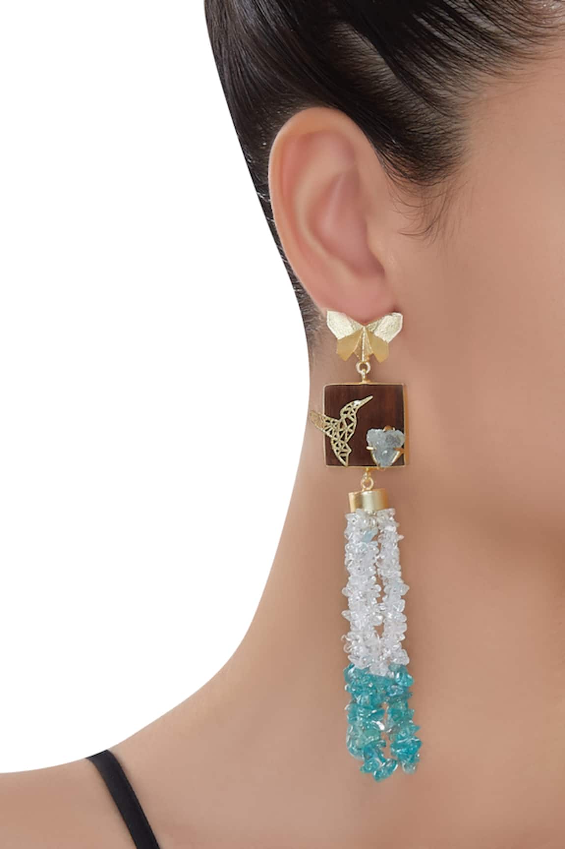 Madiha Jaipur Amethyst Pearl Earrings