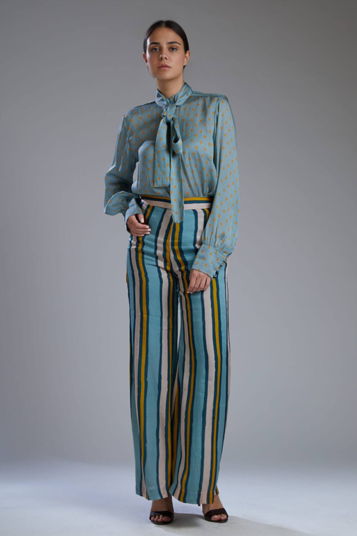Koai Striped Silk Palazzo 