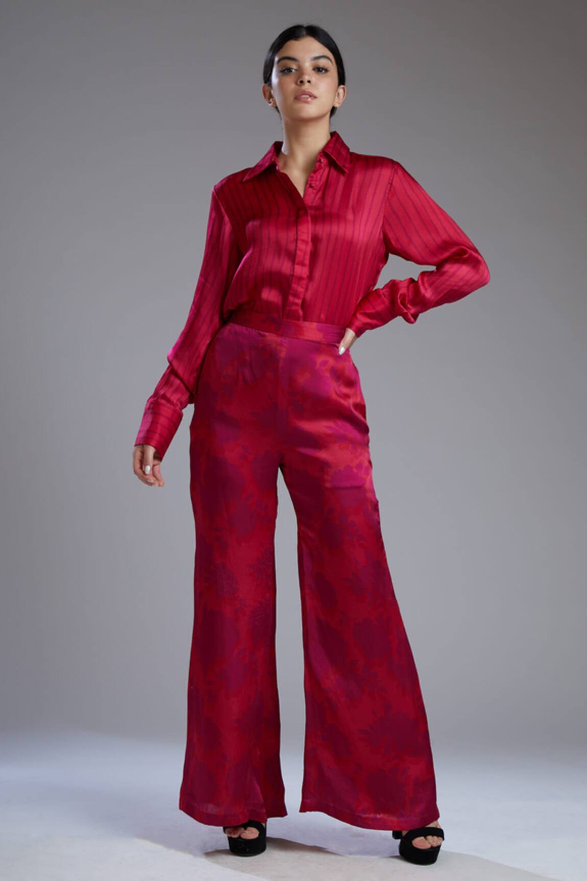 KoAi Printed Satin Silk Palazzo 