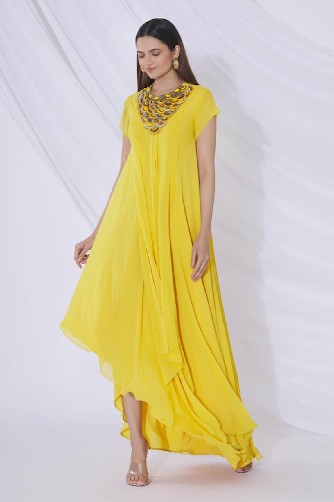 Urvashi Joneja Embellished Draped Dress