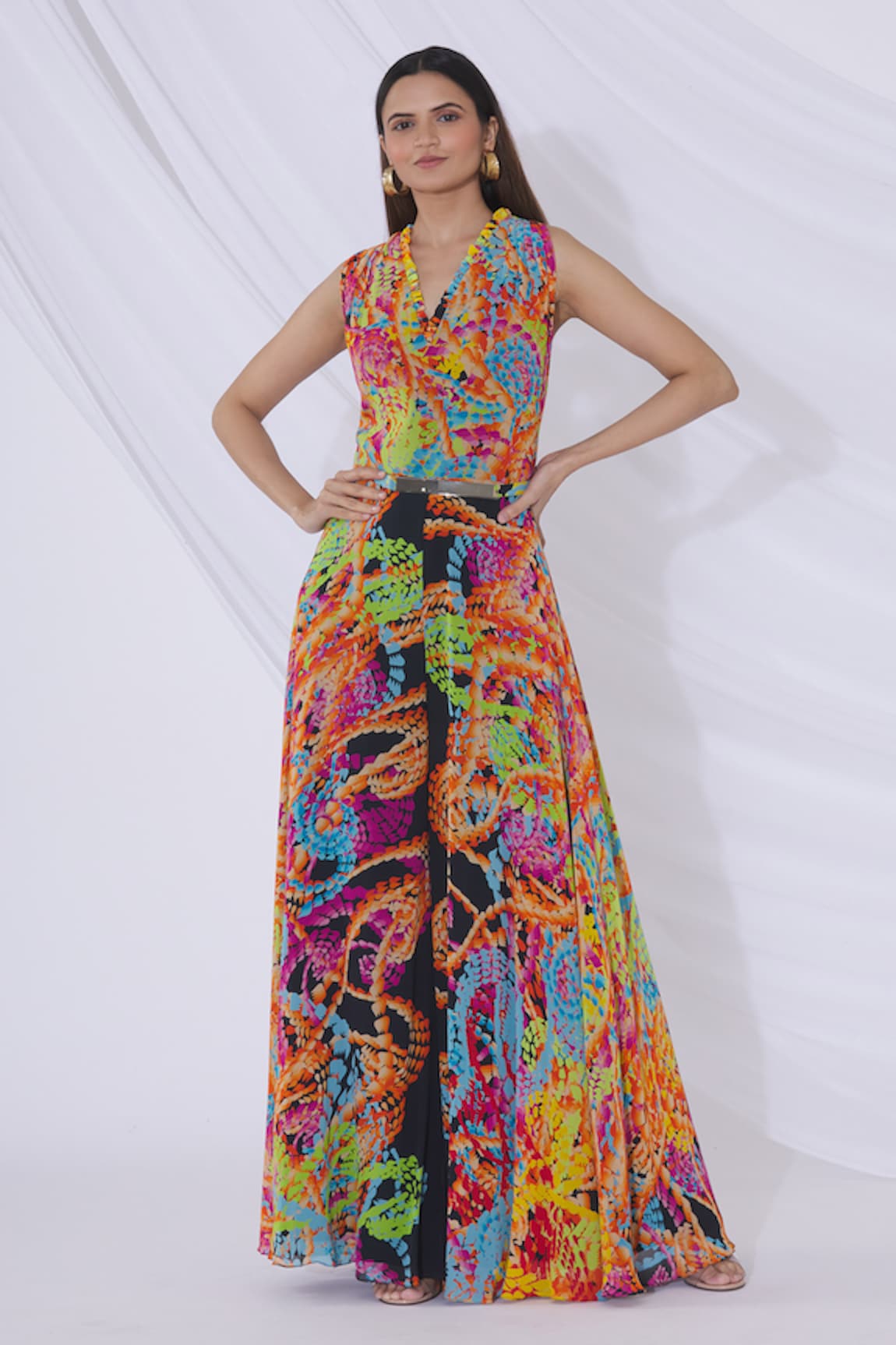 Urvashi Joneja Printed Flared Jumpsuit