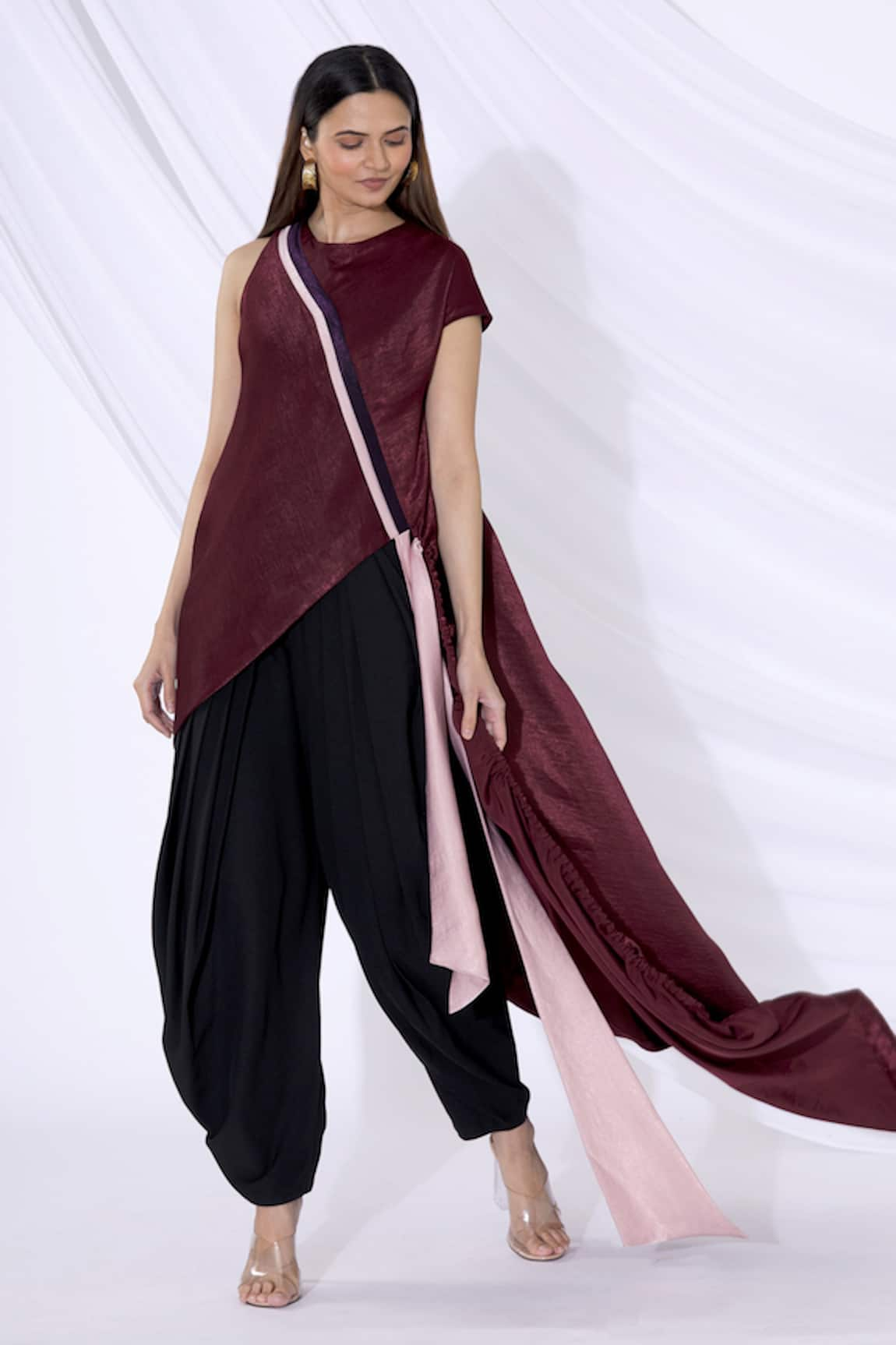 Urvashi Joneja Asymmetric Draped Top