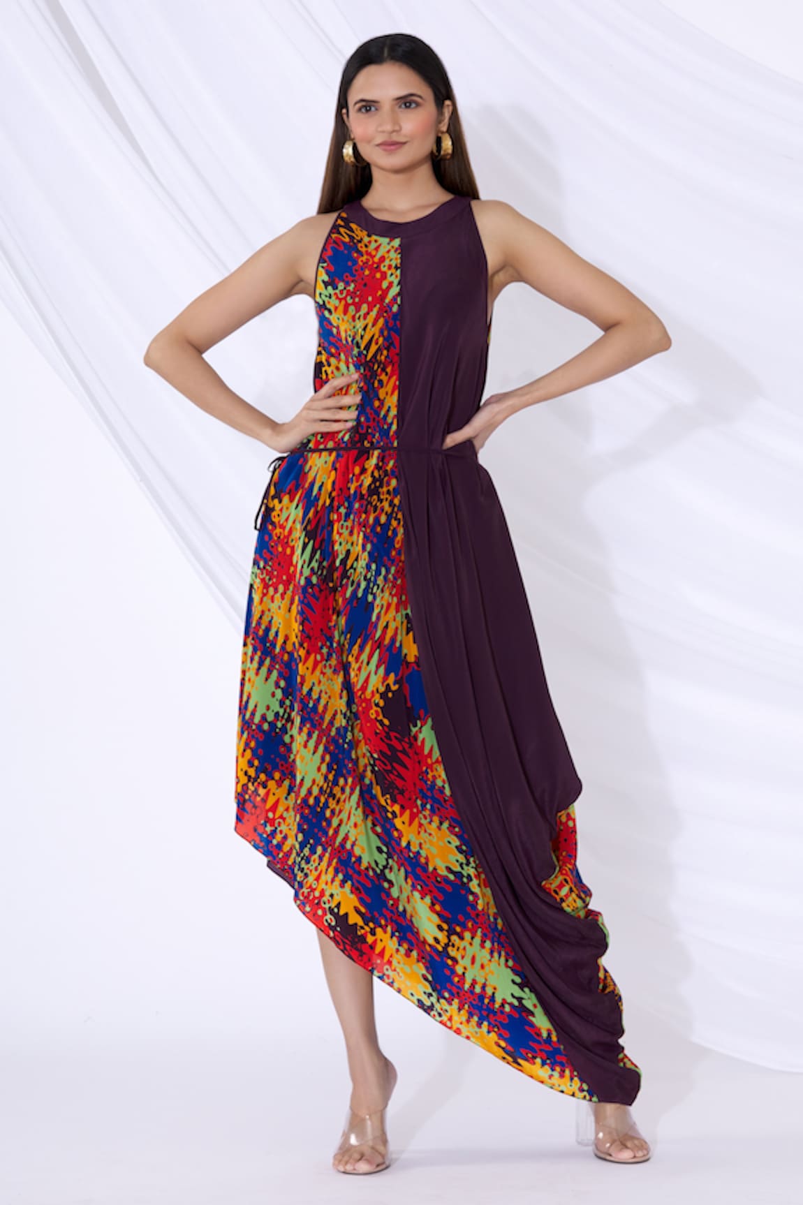 Urvashi Joneja Draped Printed Dress