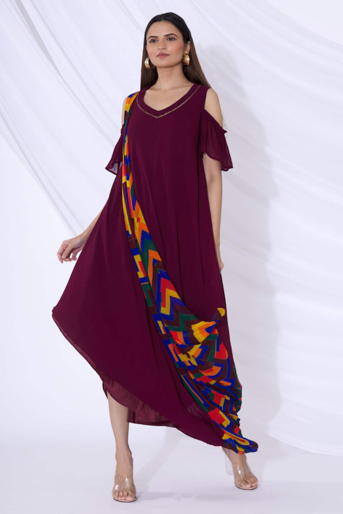 Urvashi Joneja Asymmetric Draped Dress
