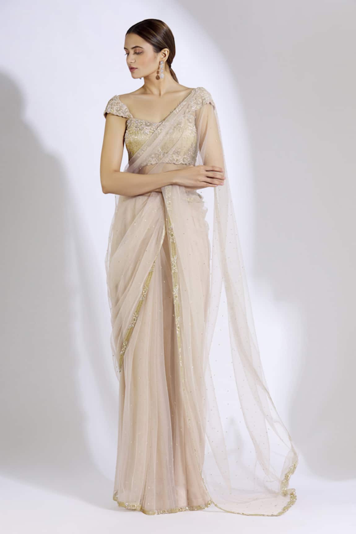 Aariyana Couture Embroidered Saree with Blouse