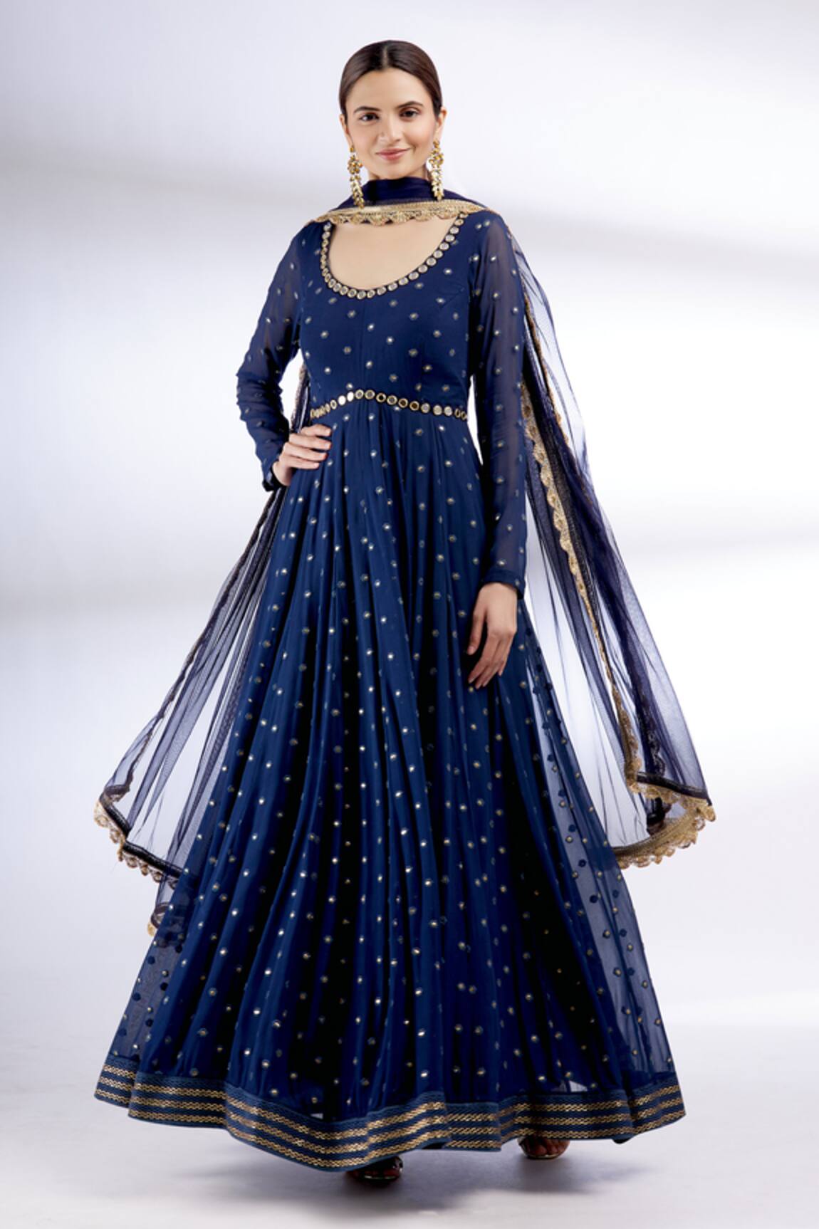 Neha Mehta Couture Hand Embroidered Anarkali with Dupatta