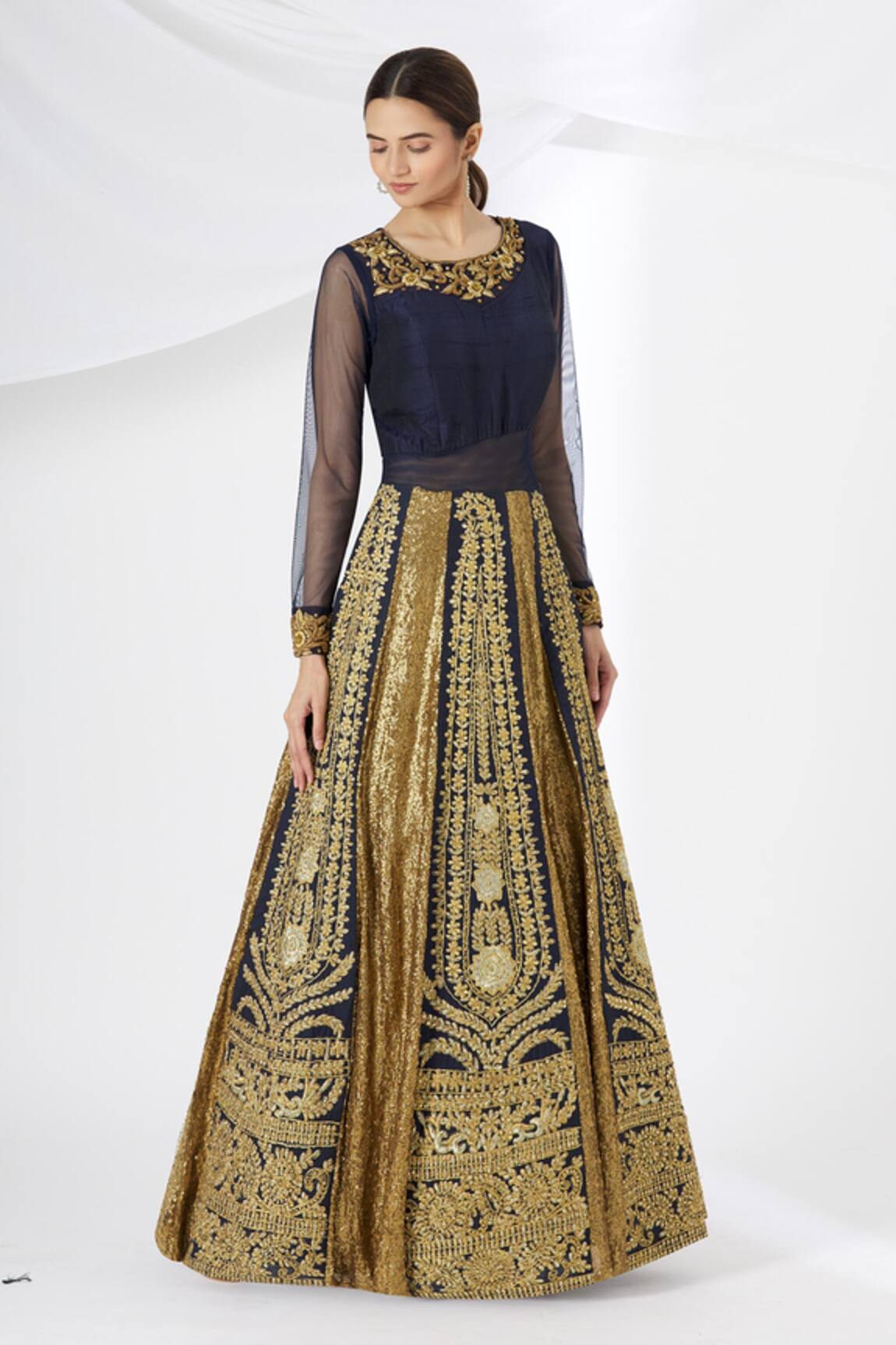 Neha Mehta Couture Embroidered Silk Anarkali