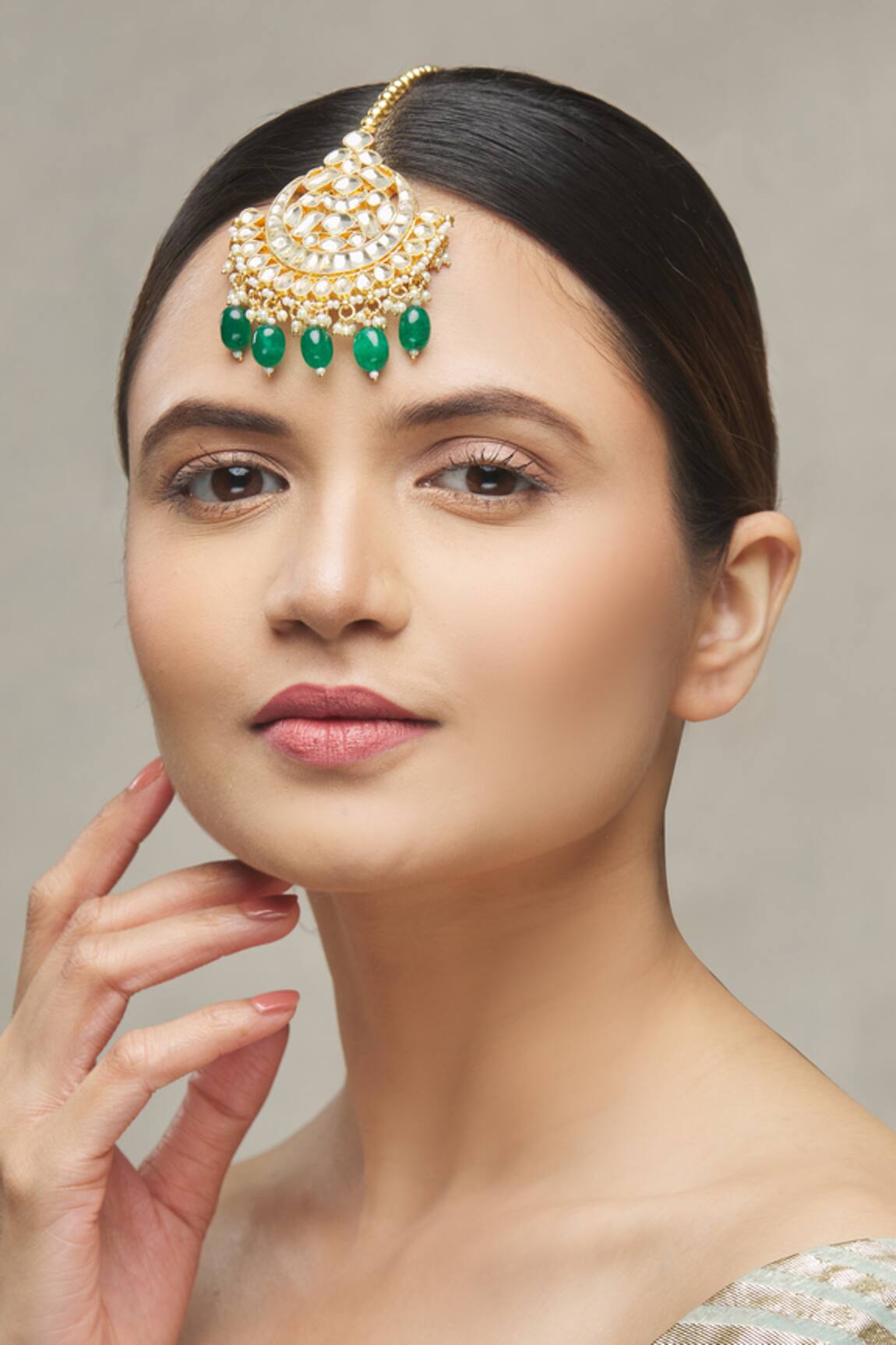 Moh-Maya By Disha Khatri Kundan Bead Drop Maangtikka