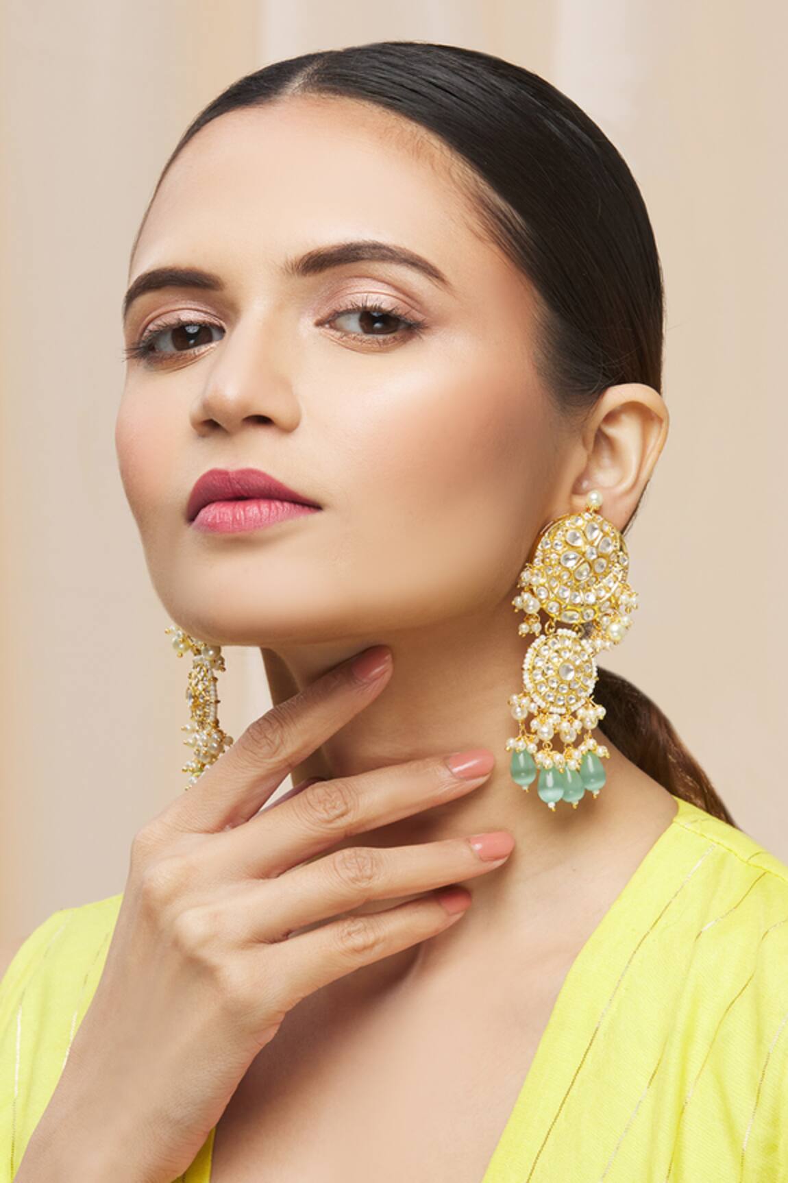 Moh-Maya By Disha Khatri Kundan Tiered Danglers