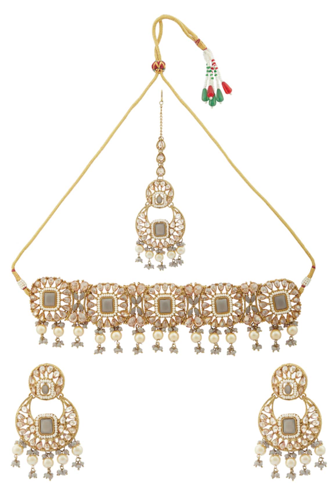 Moh-Maya By Disha Khatri Bead Drop Choker Set