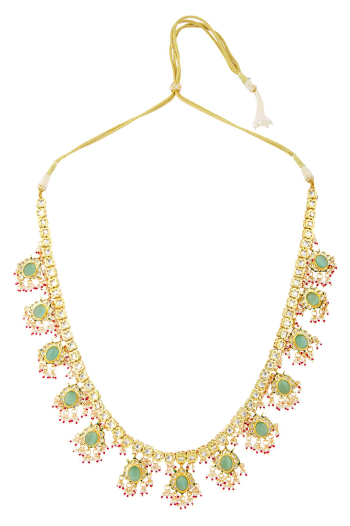 Just Shradha's Kundan Floral Pendant Necklace