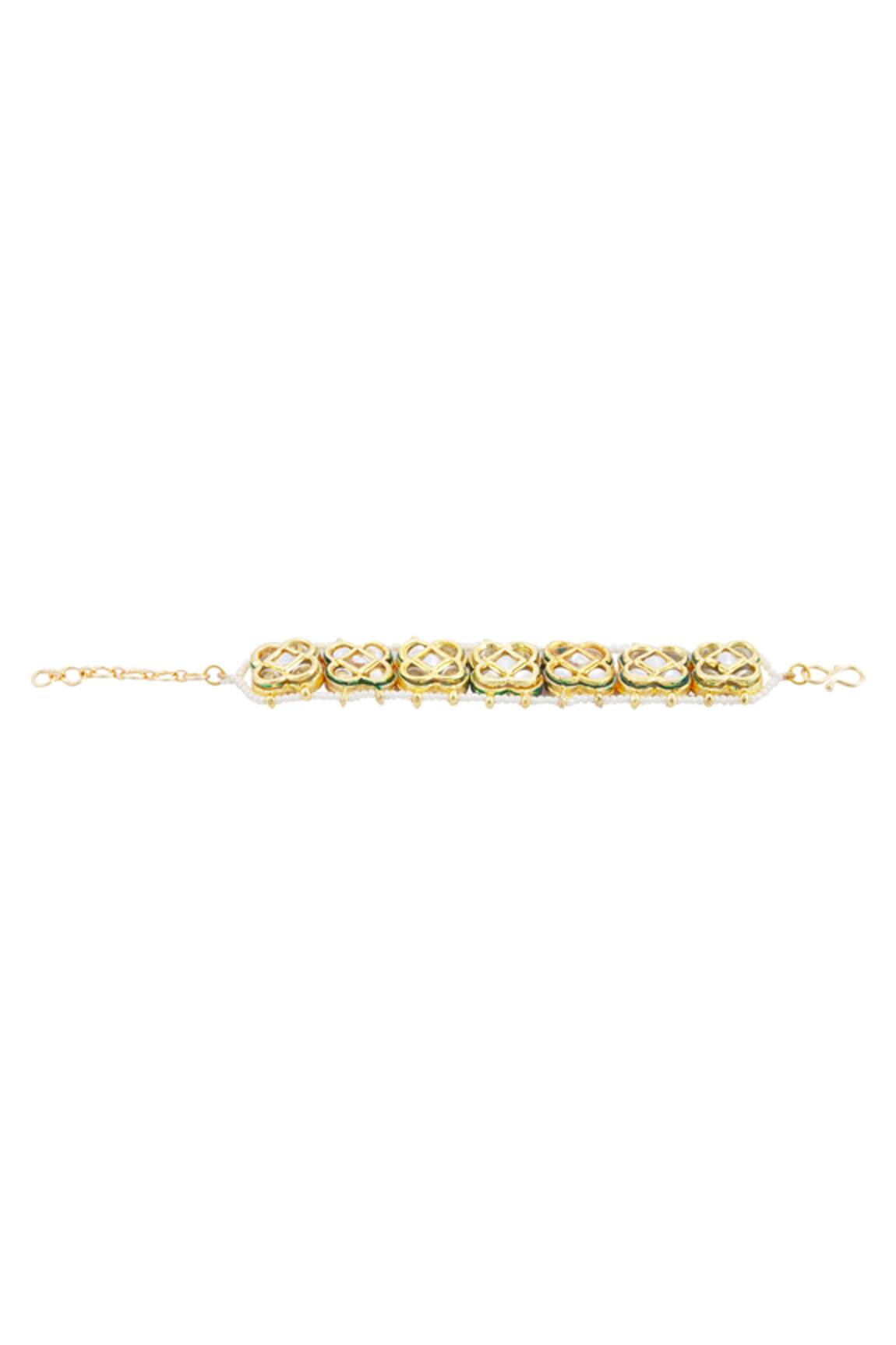 Just Shradhas Kundan Floral Bracelet