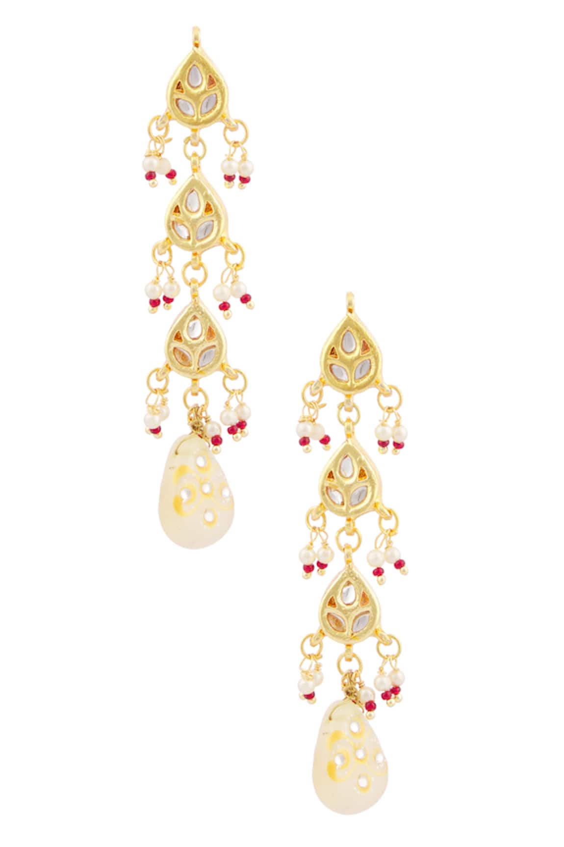 Just Shradhas Kundan Tiered Danglers 