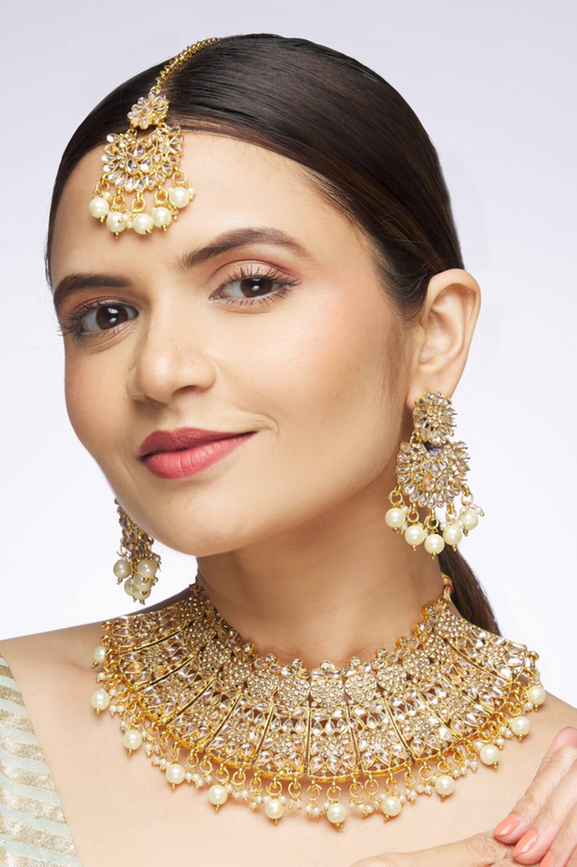 Nayaab by Aleezeh Bead Drop Necklace Set