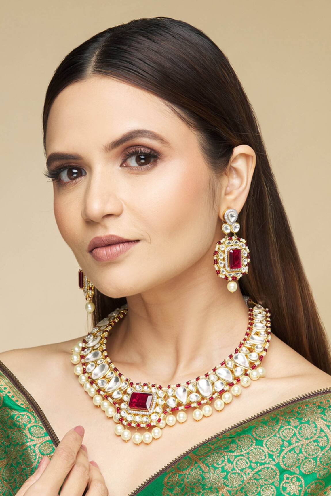 Our Purple Studio Kundan Necklace Set